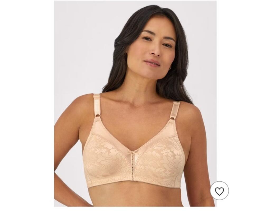 NEW! Bali Double Support Lace Wireless Bra Soft Taupe 42B